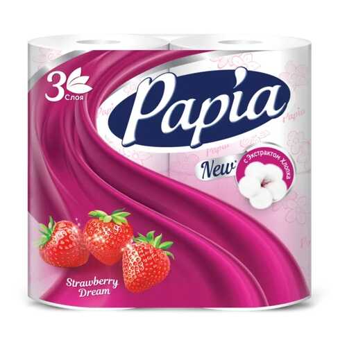 Туалетная бумага Papia Strawberry Dream 3-ех слойная 4 шт. в Рени