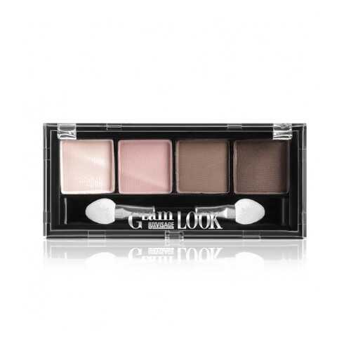 Тени для век LuxVisage Glam Look 4х цветные матовые №1 Молочный шоколад в Рени