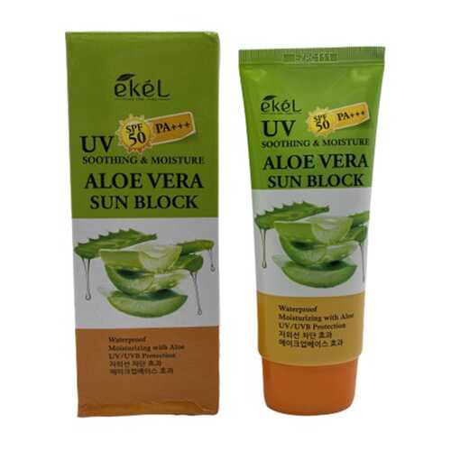 Солнцезащитный крем с алоэ Ekel UV aloe ampule sun block SPF50+PA+++ в Рени
