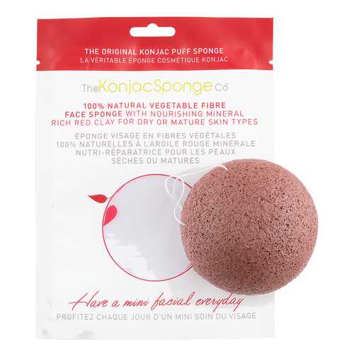 Спонж для умывания The Konjac Sponge Co Konjac Facial Puff Sponge With Red French Clay в Рени