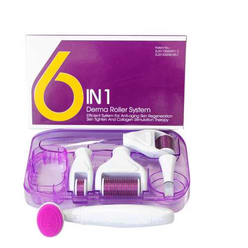 Мезороллер 6 in 1 kit DermaRoller + Disinfecting basin - Сиреневый в Рени