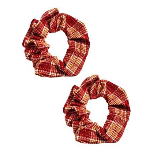 Резинка для волос Verona Solid, клетчатая красно-бежевая, 2 шт в Рени
