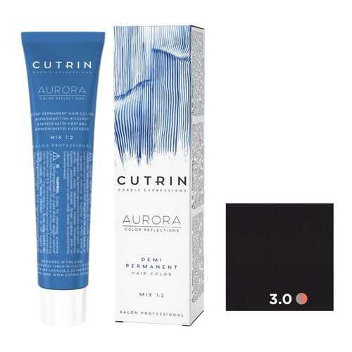 Крем-краситель AURORA DEMI PERMANENT CUTRIN 3.0 темно-коричневый 60 мл в Рени